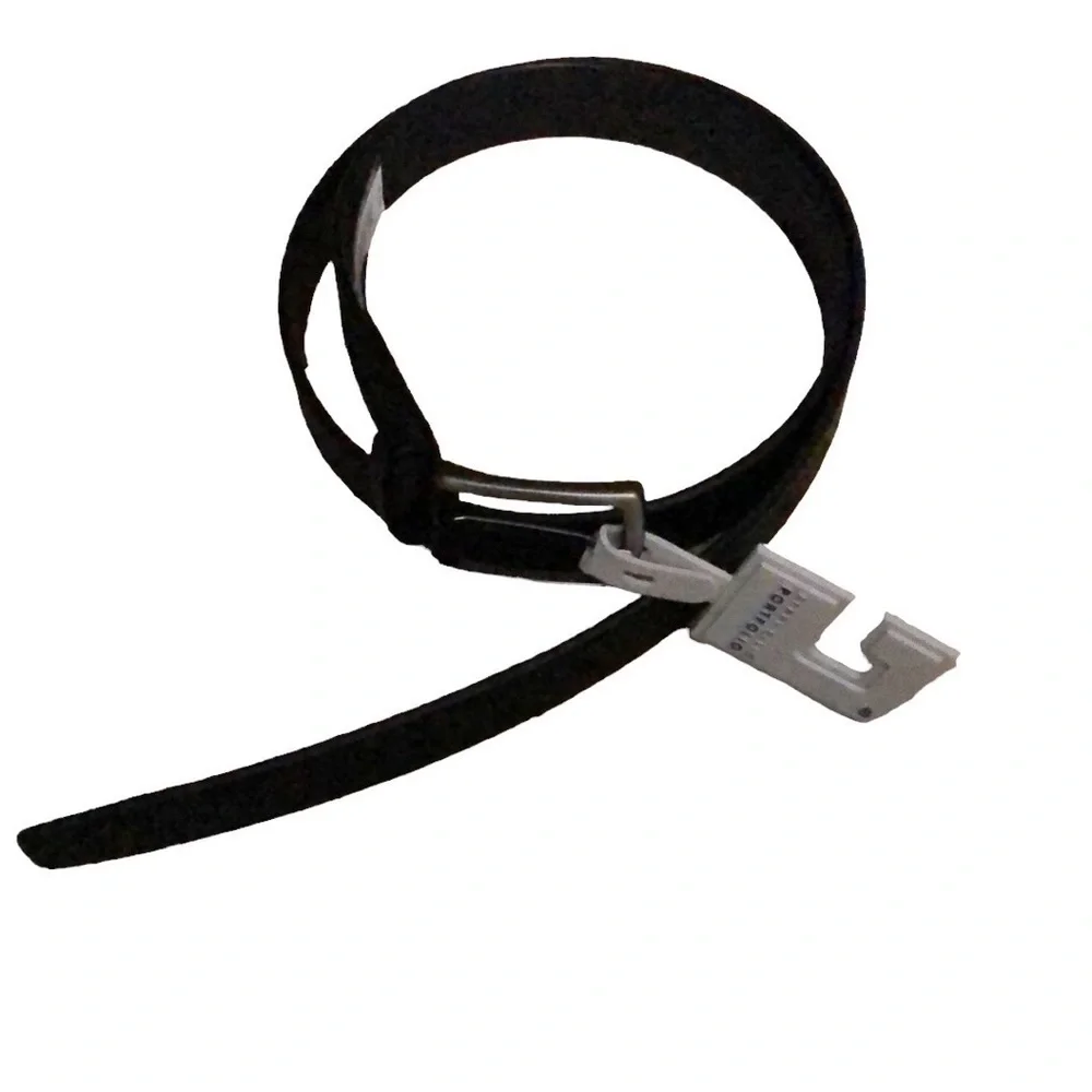 Perry Ellis Dress Belt Portfolio Faux Leather Black 40